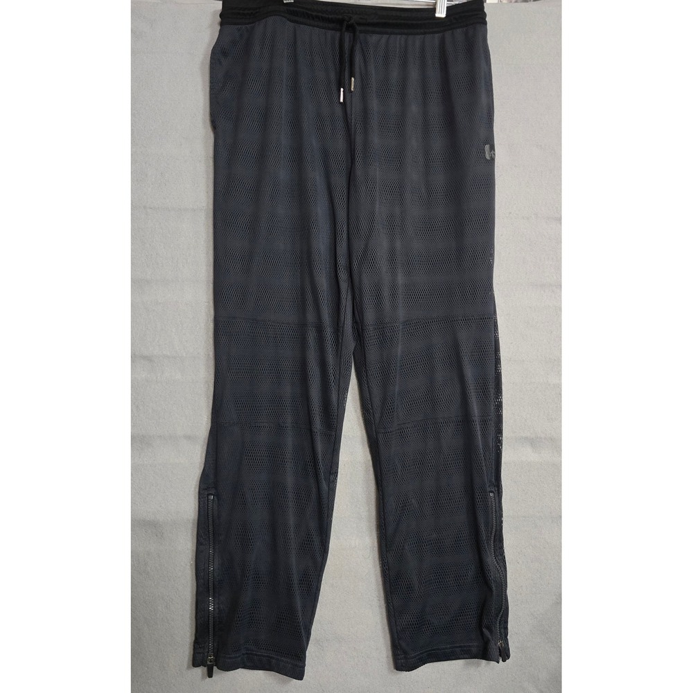 AND1 Men's Black Mesh Track Pants Ankle Zip Basketball Warm Up Sweatpants XL